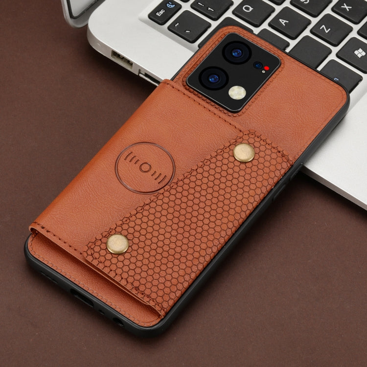 For OPPO Reno7 4G Double Buckle Card Slots Magnetic Phone Case