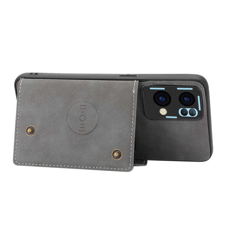 For OPPO Reno7 Pro Double Buckle Card Slots Magnetic Phone Case