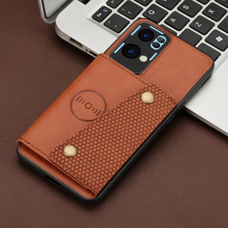 For OPPO Reno7 Pro Double Buckle Card Slots Magnetic Phone Case