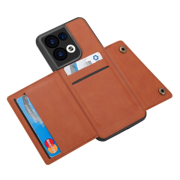 For OPPO Reno8 Double Buckle Card Slots Magnetic Phone Case