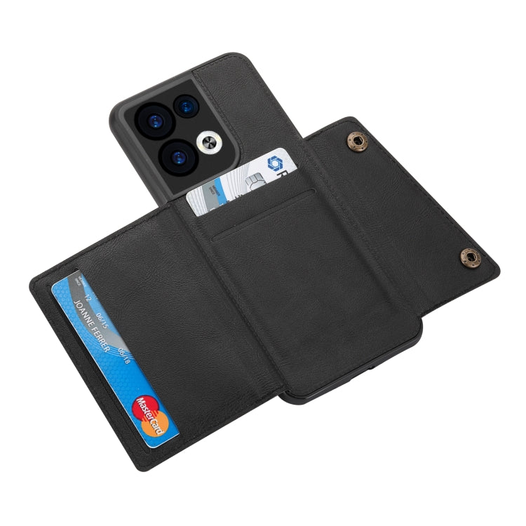 For OPPO Reno8 Pro Double Buckle Card Slots Magnetic Phone Case