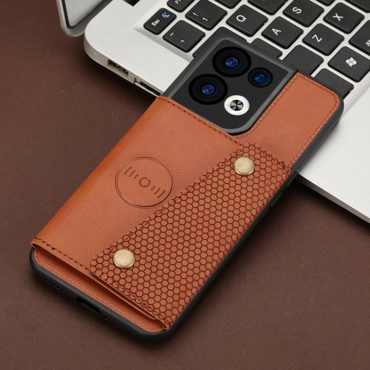 For OPPO Reno8 Pro Double Buckle Card Slots Magnetic Phone Case