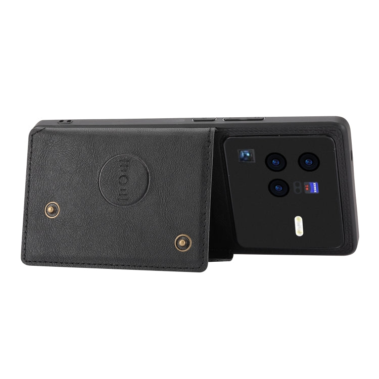 For vivo X80 Double Buckle Card Slots Magnetic Phone Case