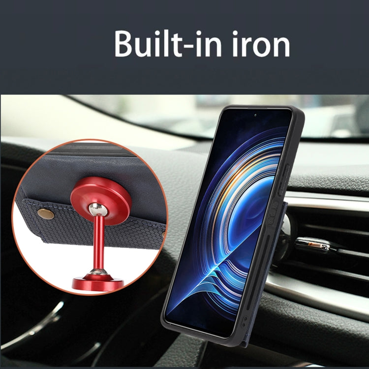 For Xiaomi Redmi K50 Pro Double Buckle Card Slots Magnetic Phone Case