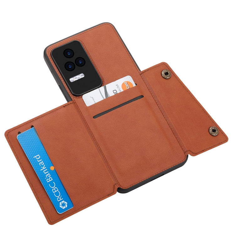 For Xiaomi Redmi K50 Pro Double Buckle Card Slots Magnetic Phone Case