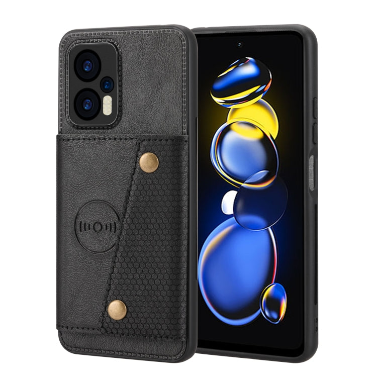 For Xiaomi Redmi Note 11T Pro Double Buckle Card Slots Magnetic Phone Case