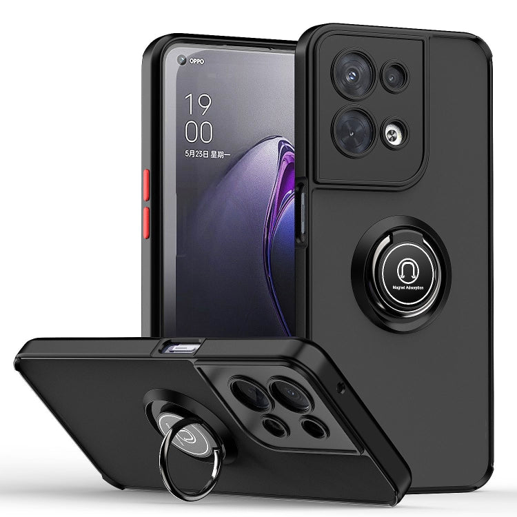 For OPPO Reno8 Pro+ Q Shadow 1 Series TPU + PC Phone Case with Ring Holder