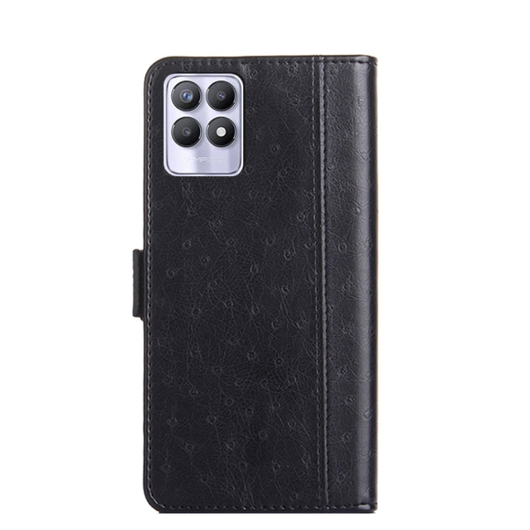 For Realme 8i Ostrich Texture Flip Leather Phone Case