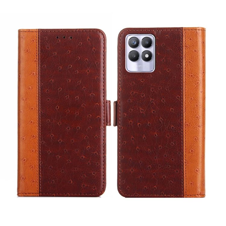 For Realme 8i Ostrich Texture Flip Leather Phone Case