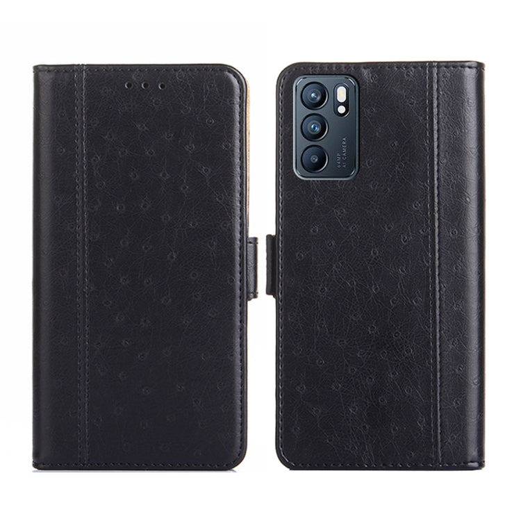 For OPPO Reno6 5G Ostrich Texture Flip Leather Phone Case