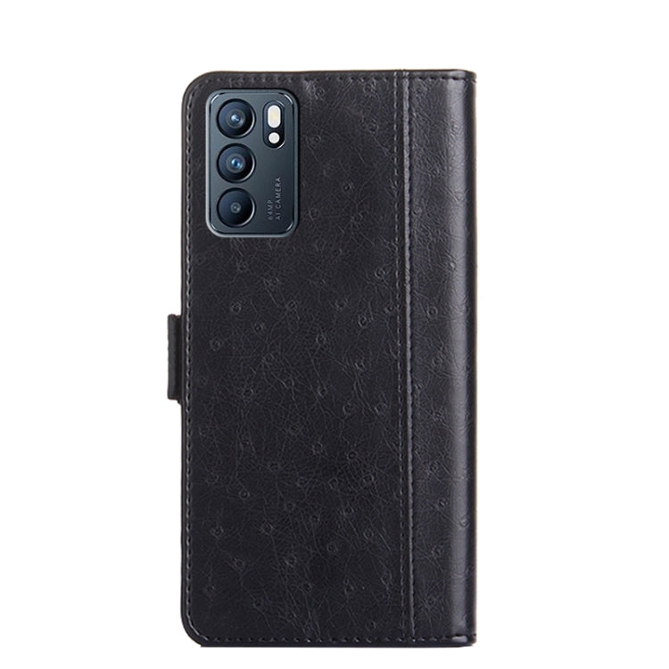 For OPPO Reno6 5G Ostrich Texture Flip Leather Phone Case
