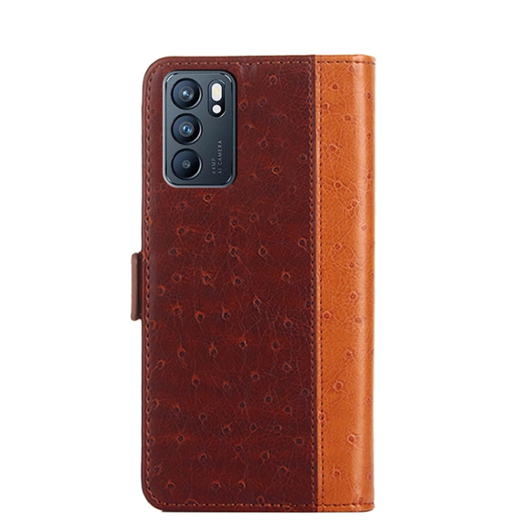 For OPPO Reno6 5G Ostrich Texture Flip Leather Phone Case