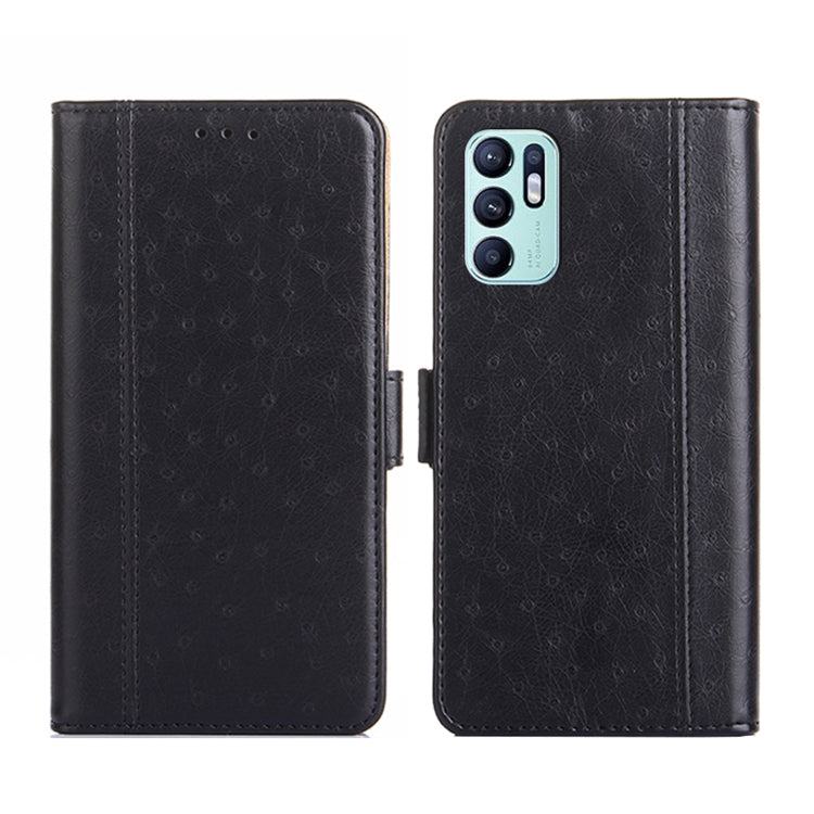 For OPPO Reno6 4G Ostrich Texture Flip Leather Phone Case