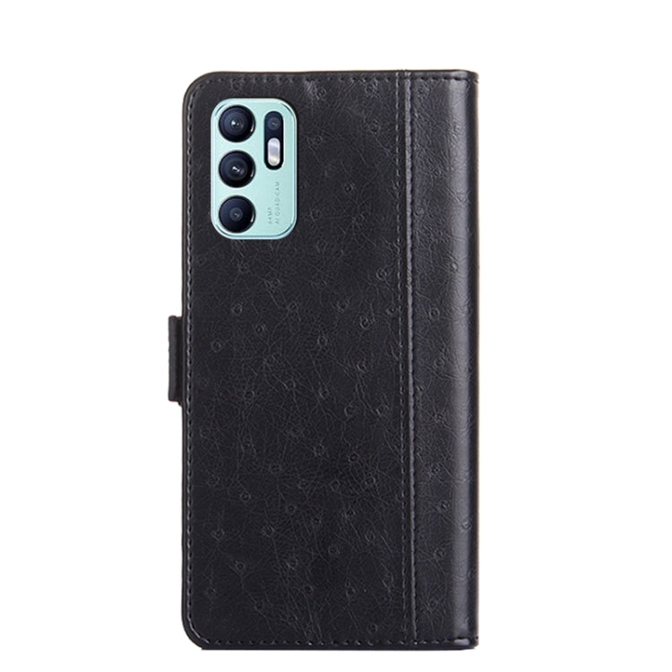 For OPPO Reno6 4G Ostrich Texture Flip Leather Phone Case