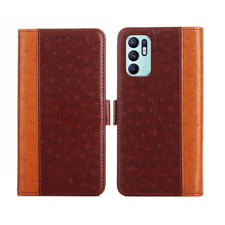 For OPPO Reno6 4G Ostrich Texture Flip Leather Phone Case
