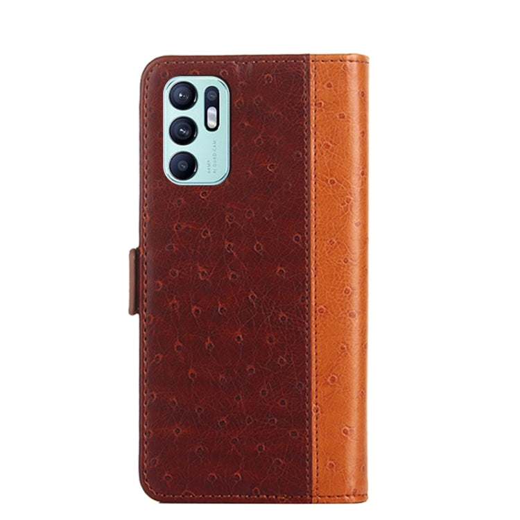 For OPPO Reno6 4G Ostrich Texture Flip Leather Phone Case