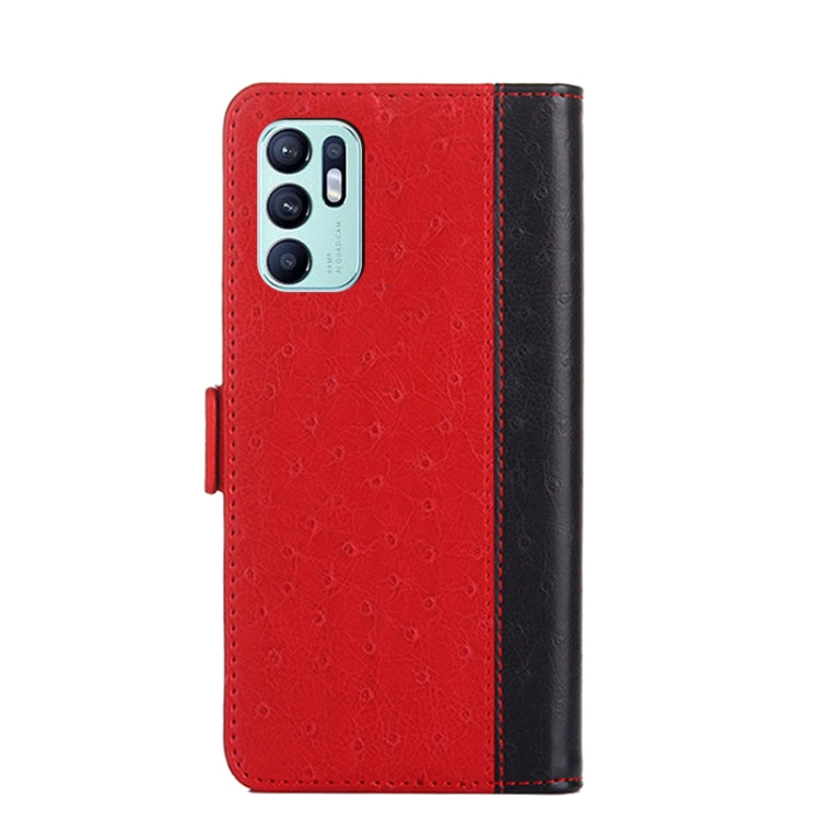 For OPPO Reno6 4G Ostrich Texture Flip Leather Phone Case