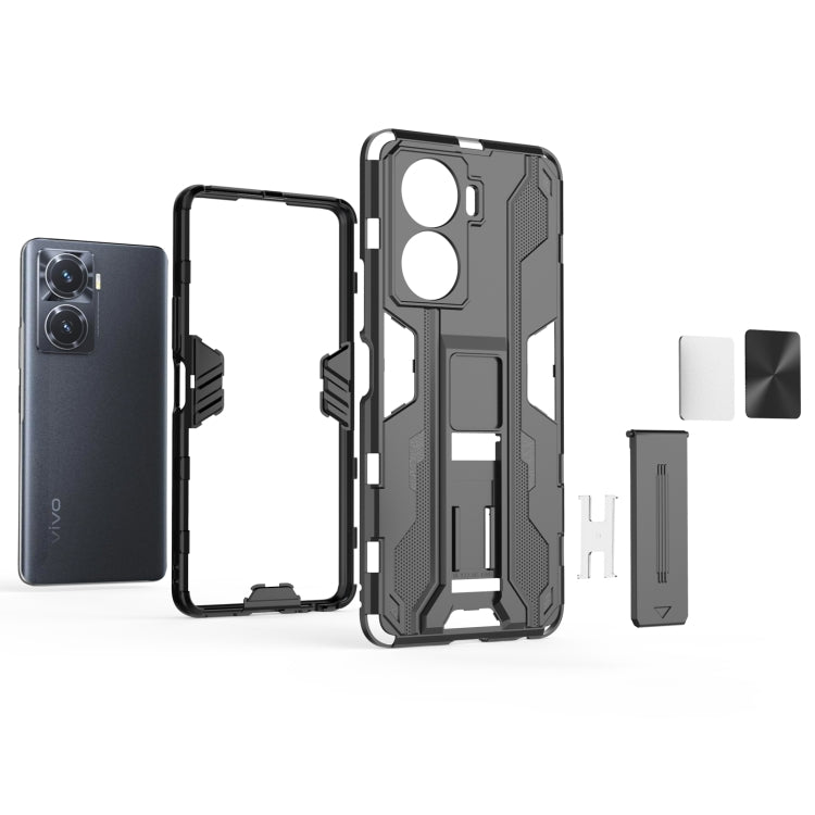 For vivo Y77 5G Supersonic PC + TPU Shock-proof Protective Phone Case with Holder