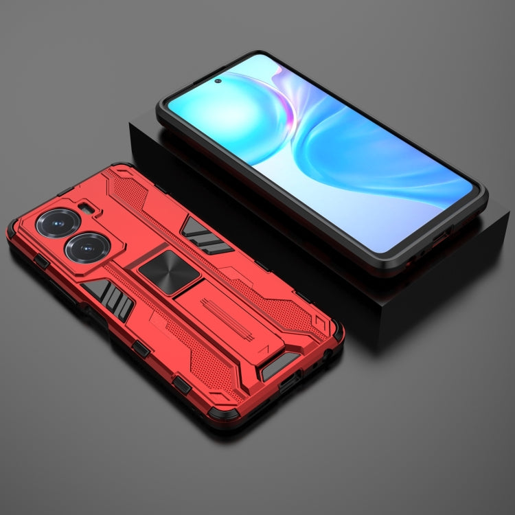 For vivo Y77 5G Supersonic PC + TPU Shock-proof Protective Phone Case with Holder