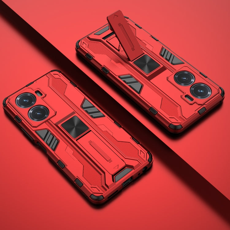 For vivo Y77 5G Supersonic PC + TPU Shock-proof Protective Phone Case with Holder