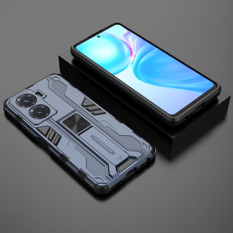 For vivo Y77 5G Supersonic PC + TPU Shock-proof Protective Phone Case with Holder