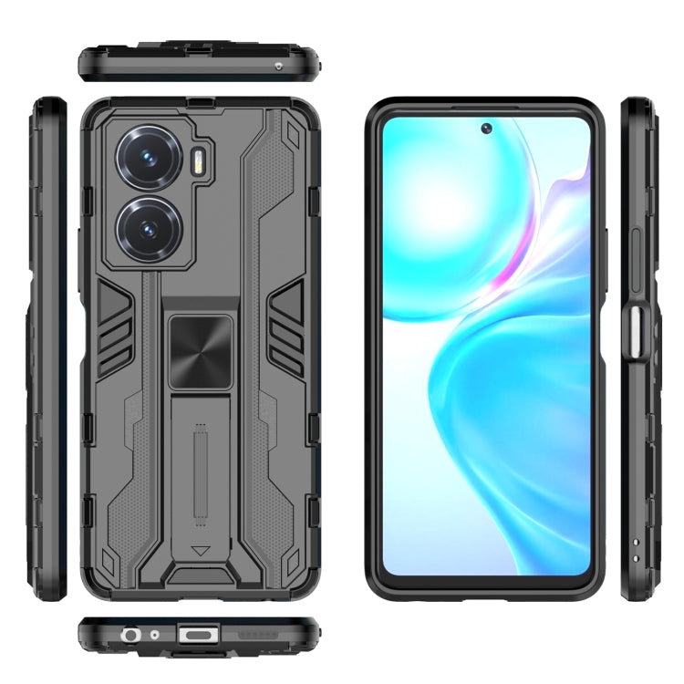 For vivo Y77 5G Supersonic PC + TPU Shock-proof Protective Phone Case with Holder