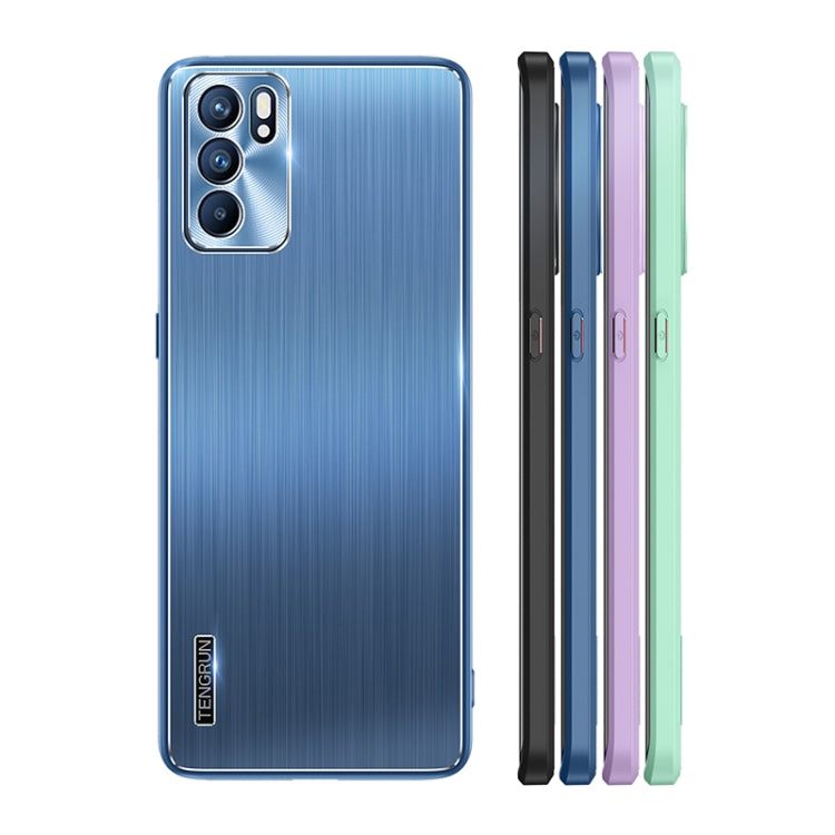 For OPPO Reno6 Brushed Texture Shockproof Phone Case