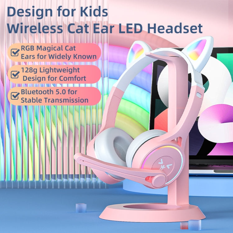 SOYTO SY-T30 RGB Cat Ear Children Bluetooth Wireless Noise Cancelling Ergonomic Gaming Headset