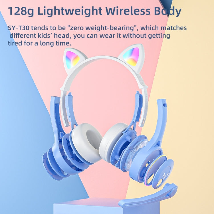 SOYTO SY-T30 RGB Cat Ear Children Bluetooth Wireless Noise Cancelling Ergonomic Gaming Headset
