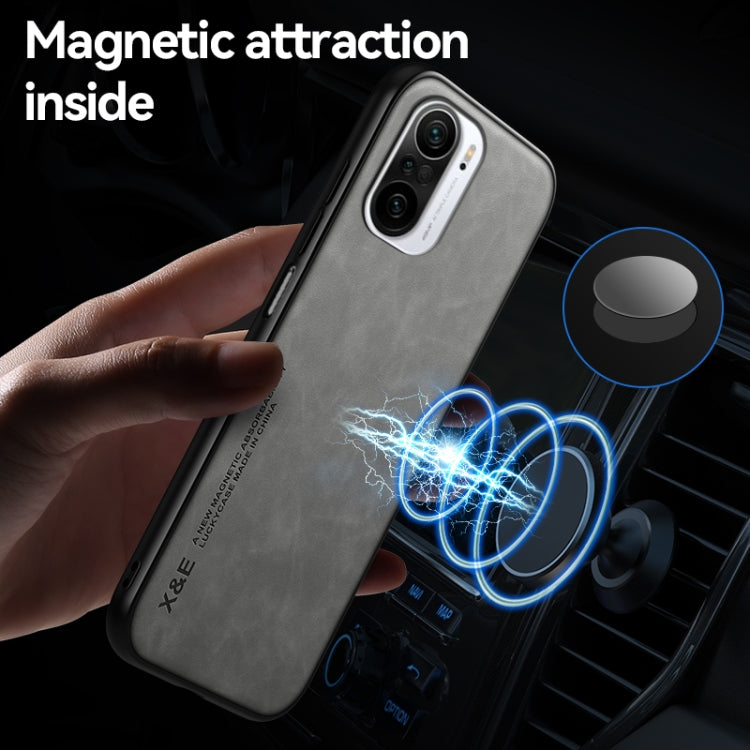 For Xiaomi Redmi K40 Skin Feel Magnetic Leather Back Phone Case