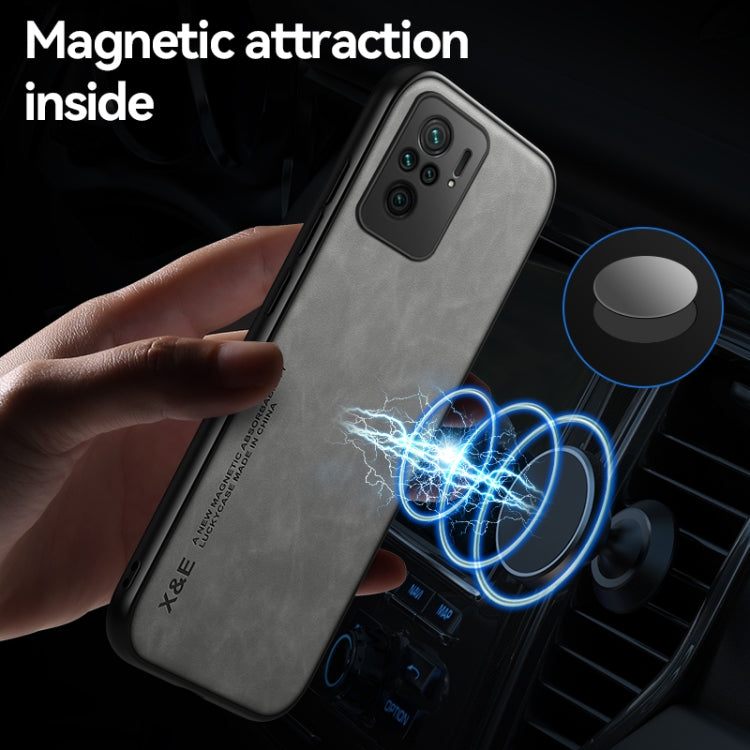 For Xiaomi Redmi Note 9 Global Skin Feel Magnetic Leather Back Phone Case