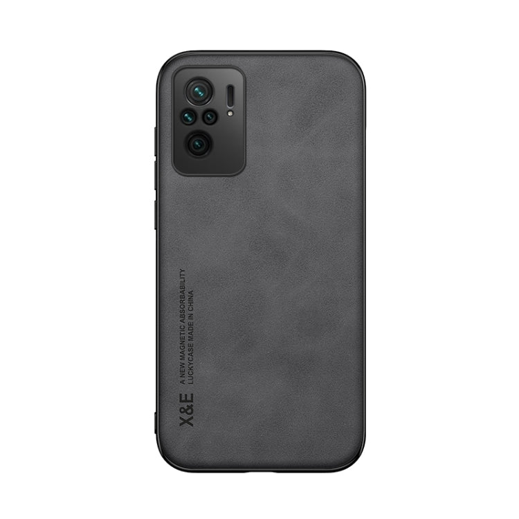 For Xiaomi Redmi Note 10 4G Skin Feel Magnetic Leather Back Phone Case
