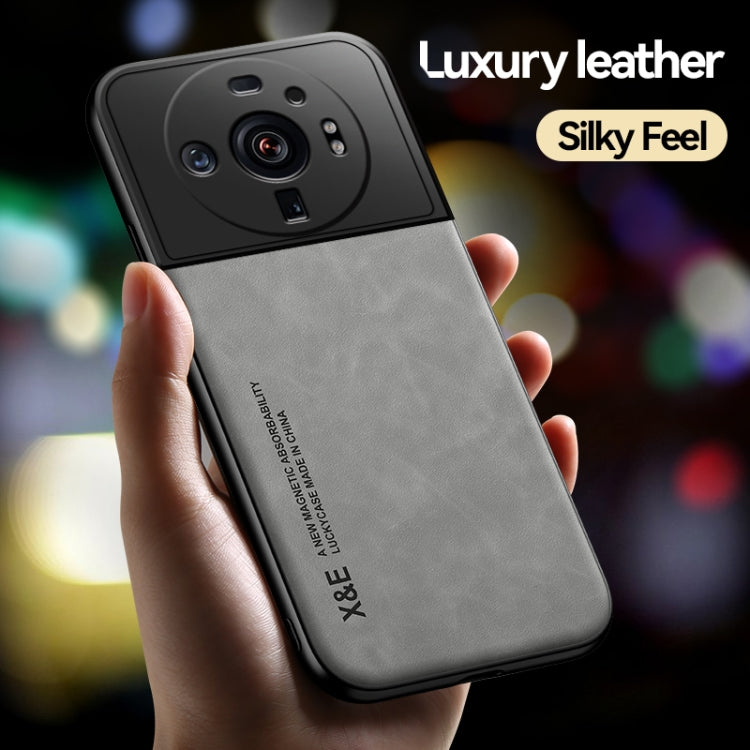 For Xiaomi 12s Ultra Skin Feel Magnetic Leather Back Phone Case