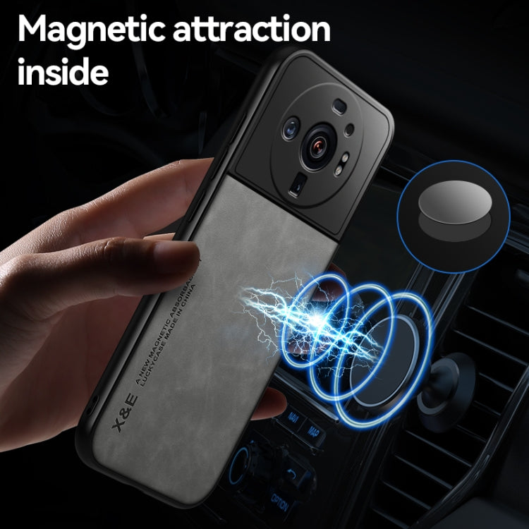 For Xiaomi 12s Ultra Skin Feel Magnetic Leather Back Phone Case