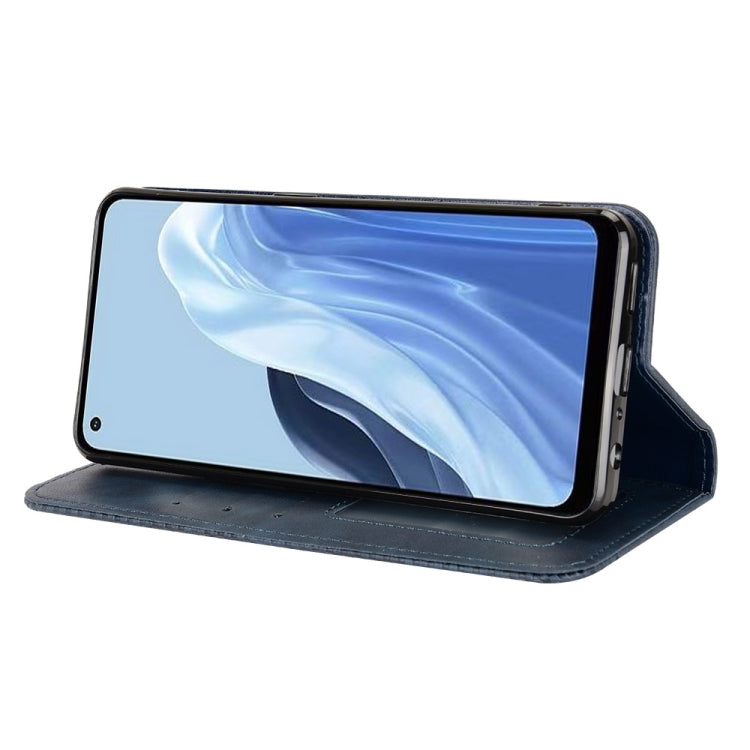 For OPPO Reno7 A Magnetic Buckle Retro Texture Leather Phone Case