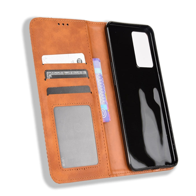 For OPPO Reno7 A Magnetic Buckle Retro Texture Leather Phone Case