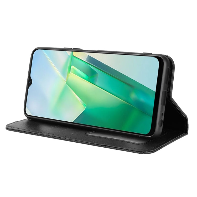For vivo T2X 5G Magnetic Buckle Retro Texture Leather Phone Case