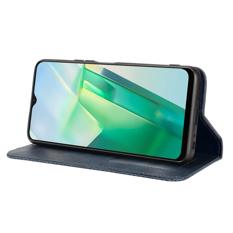 For vivo T2X 5G Magnetic Buckle Retro Texture Leather Phone Case