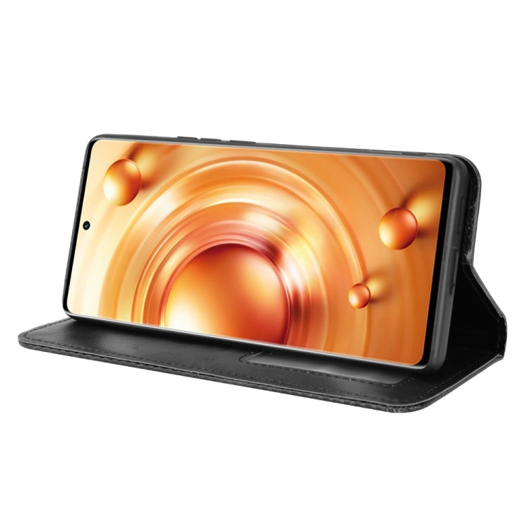 For vivo X80 Pro 5G Magnetic Buckle Retro Texture Leather Phone Case