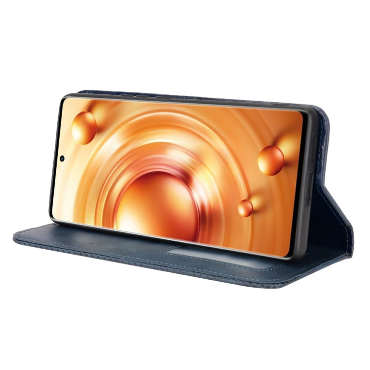 For vivo X80 Pro 5G Magnetic Buckle Retro Texture Leather Phone Case