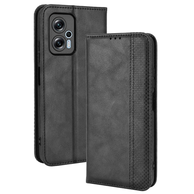 For Xiaomi Redmi Note 11T Pro 5G Magnetic Buckle Retro Texture Leather Phone Case