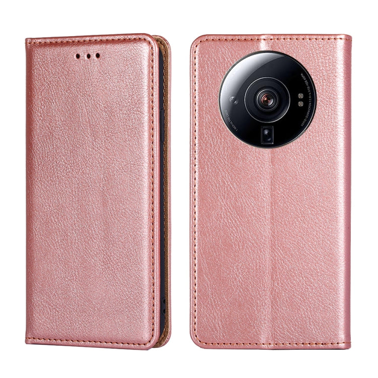 For Xiaomi 12S Ultra Gloss Oil Solid Color Magnetic Flip Leather Phone Case