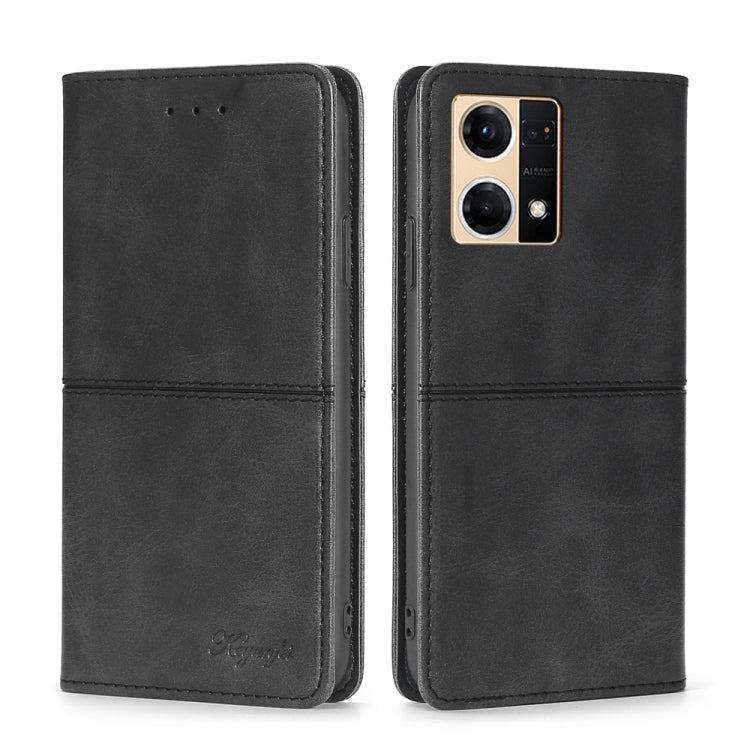 For OPPO Reno7 4G/F21 Pro 4G Cow Texture Magnetic Horizontal Flip Leather Phone Case