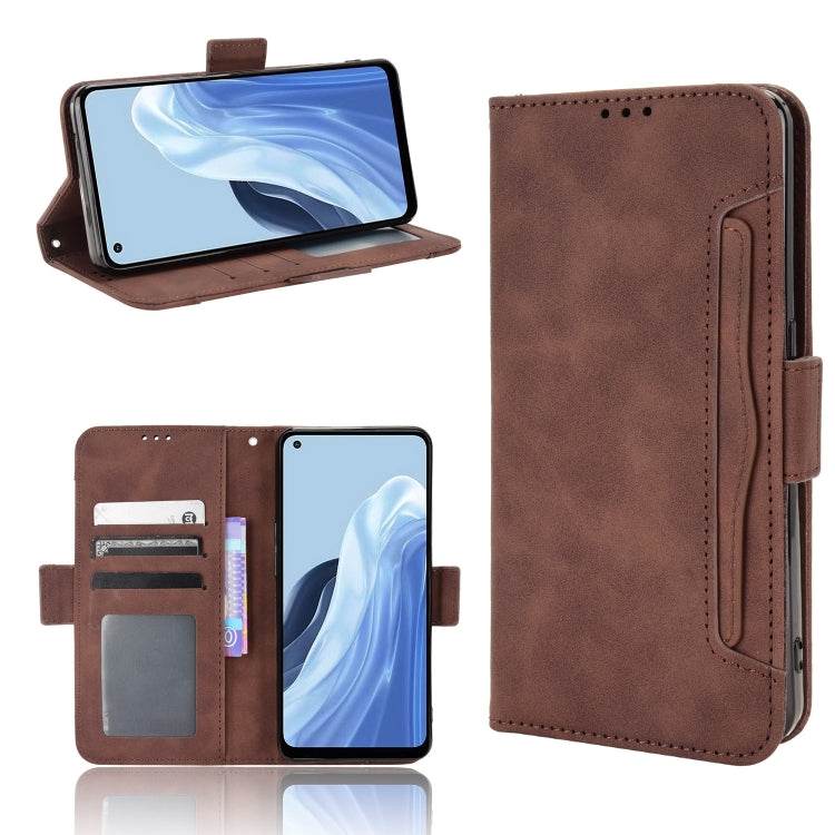 For OPPO Reno7 A Skin Feel Calf Texture Card Slots Leather Phone Case