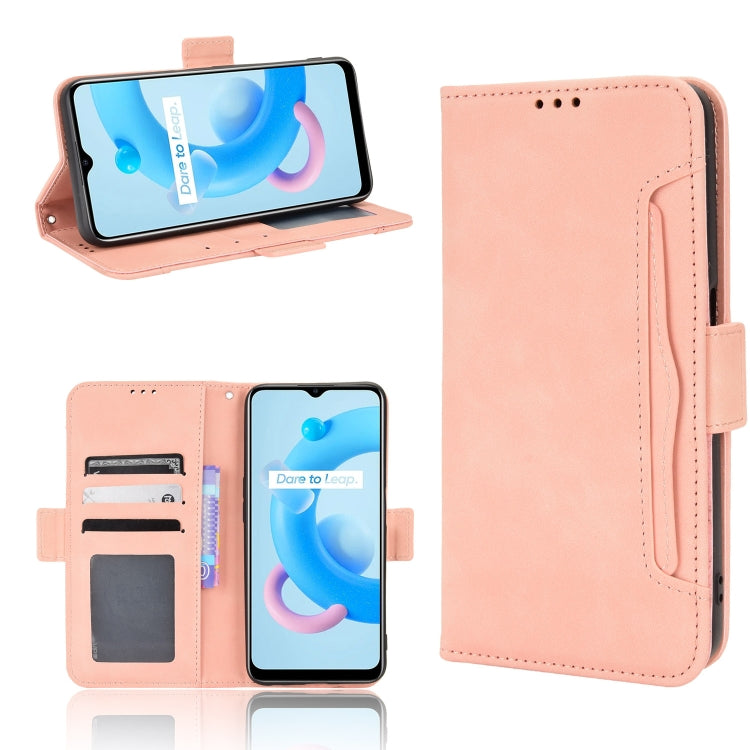 For Realme V20 5G Skin Feel Calf Texture Card Slots Leather Phone Case