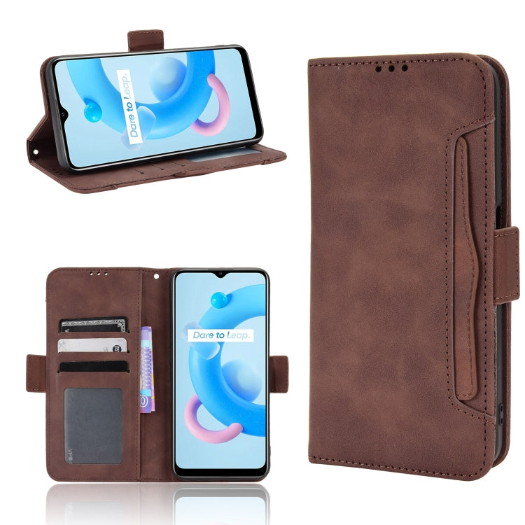 For Realme V20 5G Skin Feel Calf Texture Card Slots Leather Phone Case