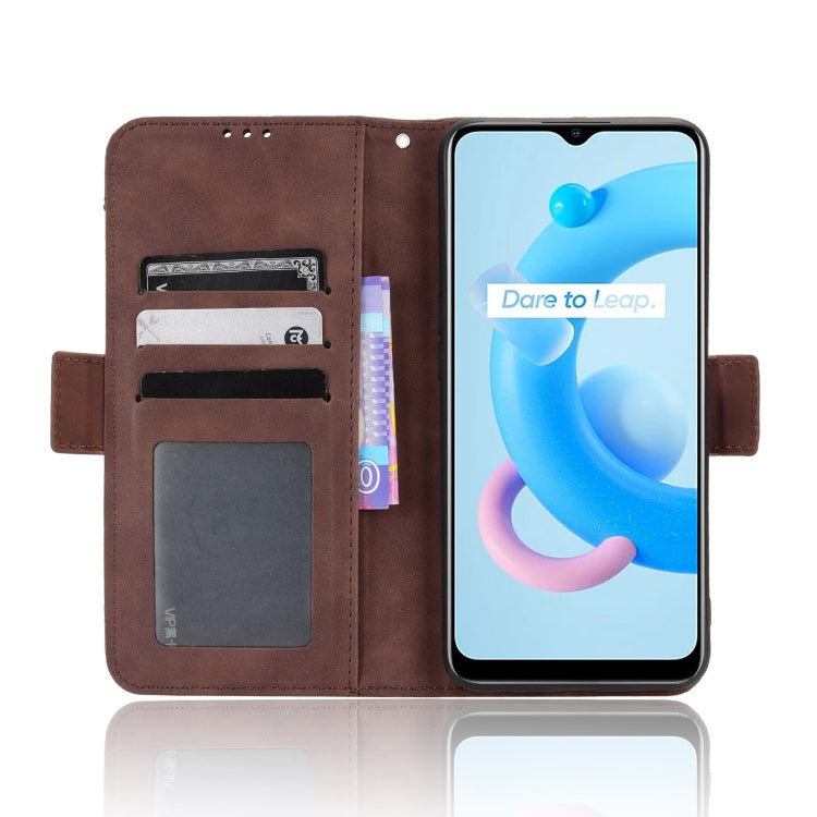 For Realme V20 5G Skin Feel Calf Texture Card Slots Leather Phone Case
