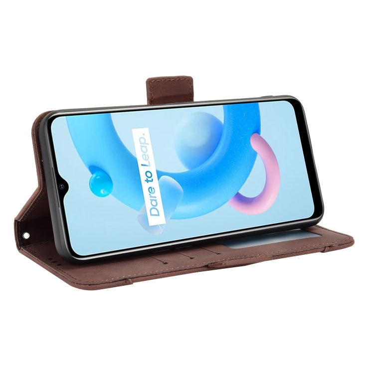 For Realme V20 5G Skin Feel Calf Texture Card Slots Leather Phone Case