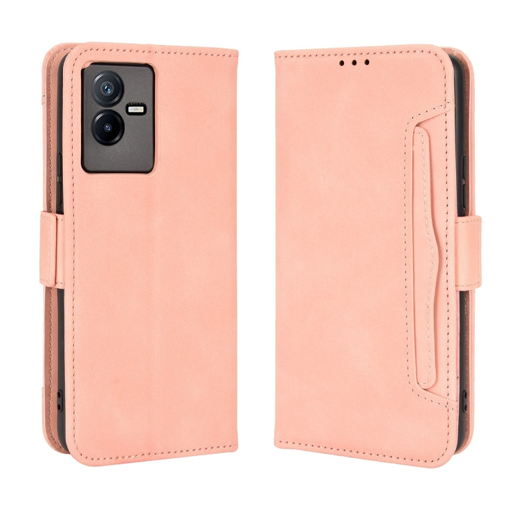 For vivo T2X 5G Skin Feel Calf Texture Card Slots Leather Phone Case