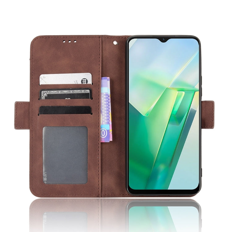 For vivo T2X 5G Skin Feel Calf Texture Card Slots Leather Phone Case